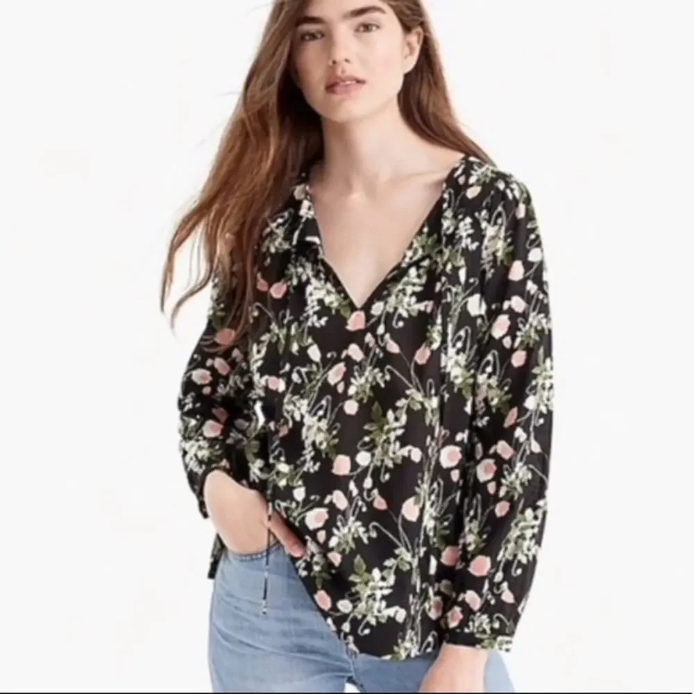 J.‎ Crew liberty of London Poppy dream peasant top